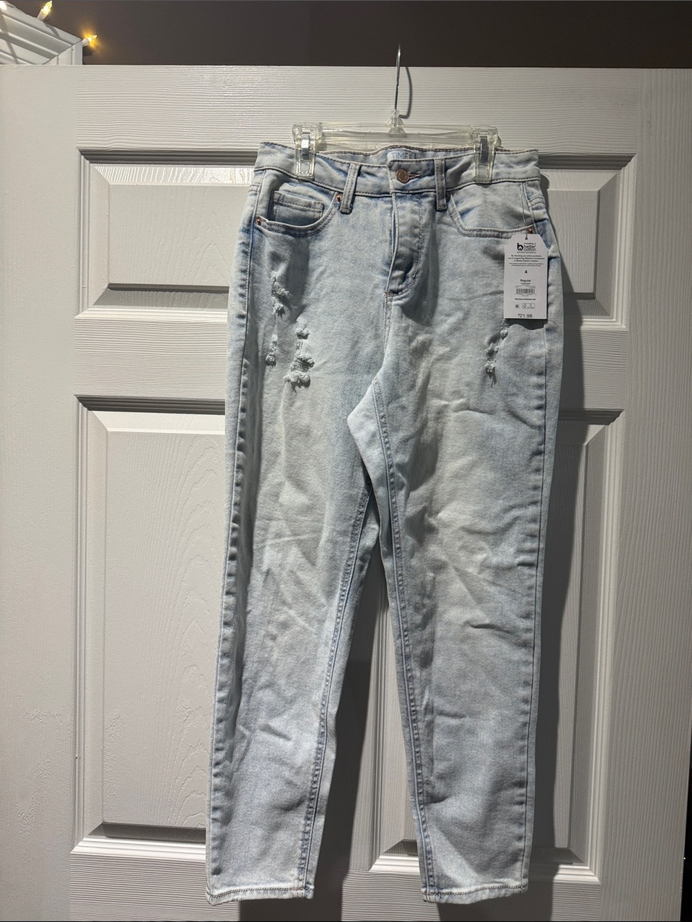 Time and Tru Light Blue High-Rise Distressed Jeans